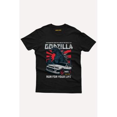 Imagem de Camiseta Geek Godzilla, o Rei dos Monstros. by Nerd Chic, P, Preto