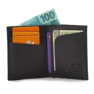 Imagem de Carteira Couro Porta Cartões CNH Notas Masculino Feminino - Pampas Cou