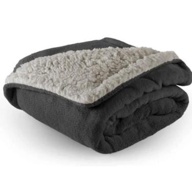 Imagem de Coberta manta sherpa pele de carneiro queen dupla face 2,00 x 2,40 m -