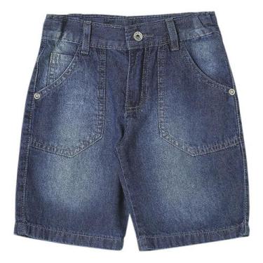 Imagem de Shorts Infantil Look Jeans Básico Jeans - UNICA - 4, 4, Azul