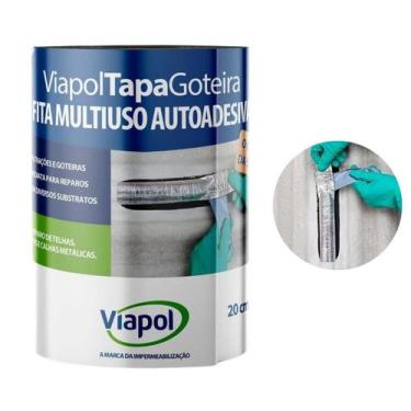 Imagem de Fita Multiuso Autoadesivo Tapa Goteira Aluminio 20cm Viapol
