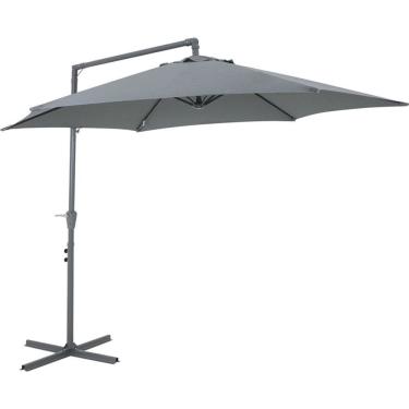 Imagem de Ombrelone Suspenso Bel Veneza 3 Metros Cinza Guarda Sol com Base de Apoio p/ Piscina, Varanda, Jardim