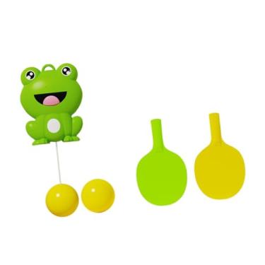 Imagem de UGPLM Indoor Hanging Frog Tênis de Mesa Treinador Interativo Brinquedo Solo Prática Tênis Prática para Jogo Esportes Atividade Crianças Crianças, 2 Bolas