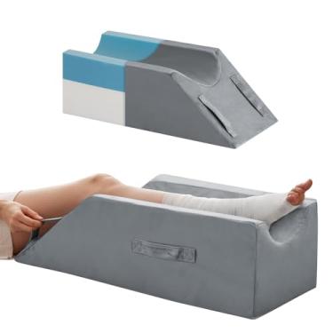 Imagem de MEGCXIT Travesseiro de perna para elevação da circulação sanguínea, almofada de cunha para inchaço das pernas, almofada de joelho pós-cirurgia, travesseiros de elevação de perna para pós-cirurgia