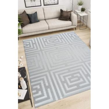 Imagem de Pemogo, Tapete Sala 200x250 Chevron Cinza 399