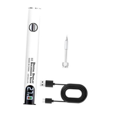 Imagem de Bothyi Conjunto portátil de ferro de solda sem fio, carregamento usb, 510 fios, alto desempenho para reparo de eletrodomésticos, tensões ajustáveis, Conjunto Branco