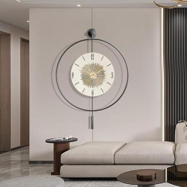 Imagem de Relógio de parede grande, relógio de pêndulo moderno, relógios de parede operados por bateria, relógios de quartzo decorativos silenciosos sem tique-taque para sala de estar, cozinha, escola, quarto,