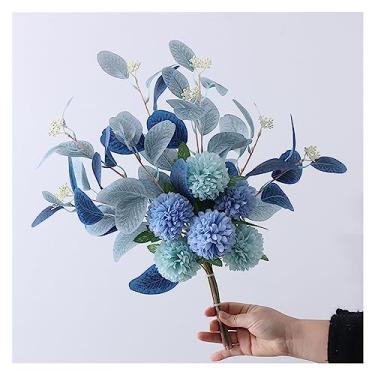 Imagem de Vaso de flores artificiais de seda branco, buquê de anêmona para casamento, casamento, casa, festa, quarto, decoração de mesa, planta, vaso de flores falsas (J)