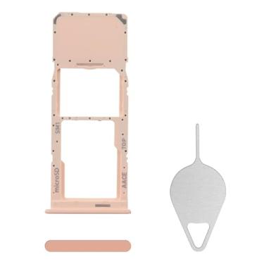 Imagem de BESJMYT Substituição da bandeja do cartão SIM para Samsung Galaxy A13 (versão SIM único) Adaptador de suporte de slot de bandeja de cartão Peach com ejetor de agulha para A13 SM-A135U SM-A135U1