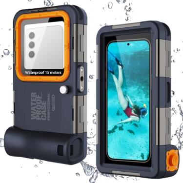 Imagem de Nowvnvuy Capa à prova d'água [15 pés/15 m], tamanho de telefone 4,7-12,4 cm (botão de volume à direita), capa de mergulho profissional universal para Samsung Galaxy S25/S24/S23/Ultra/Huawei/Xiaomi