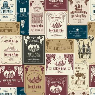 Imagem de Papel De Parede Adesivo Lavável Louge Bar Vinho Choop Beer 10m - Bazar