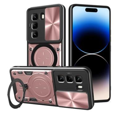 Imagem de Elubugod Capa compatível com Infinix Hot 50 Pro+ 4G, com capa de lente de câmera deslizante compatível com Infinix Hot 50 Pro+ 4G X6880 capa rosa