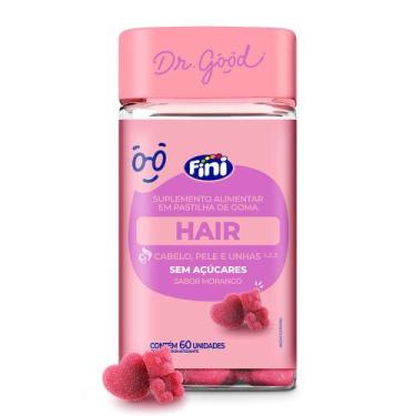 Imagem de Dr Good Hair Fini Cabelo Pele e Unhas Sem Açúcar Sabor Morango 60 Unid