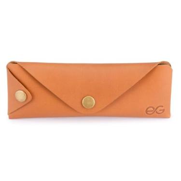 Imagem de Estojo De Lápis Couro Legítimo Porta Caneta Profissional (marrom claro)