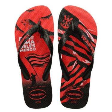 Imagem de Chinelo Havaianas Top Times Flamengo Infantil Original, Preto, 25/26