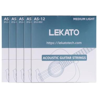 Imagem de LEKATO Cordas De Violão Acústico Cordas De Violão Revestidas De Bronze Fosforoso Com Ponta Esférica 5 Conjuntos De 6 Cordas De Aço Hexagonal (12-53)