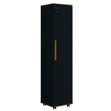 Imagem de Armário Multiuso Para Quarto Com Chave e Rodízios 1 Porta Lune Preto J&A