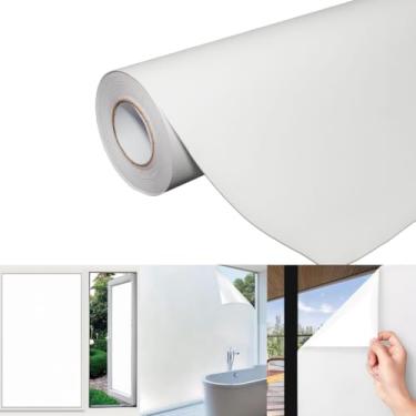 Imagem de Adesivo Vinil Branco Semi Blackout Decorativo Autocolante Para Vidro Janela Porta Box Blindex Lavável 2m x 50cm