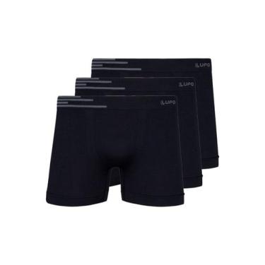 Imagem de Kit com 3 Cuecas Boxer Lupo 436-002, Preto, GG