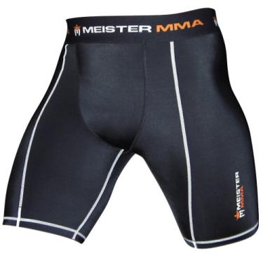 Imagem de Meister MMA Bermuda de Compressão Rush Fight com Bolso para Copo, Preto, 32-33