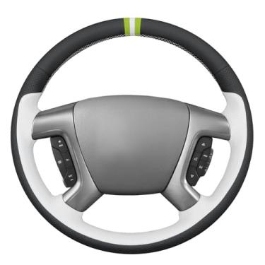 Imagem de MEWANT Capa de volante costurada à mão para Chevrolet Silverado 1500 2007-2013/Silverado 2500 2007-2014/Silverado 3500 2007-2014/Avalanche 2007-2013/Suburban 2007-2014/Tahoe/Traverse