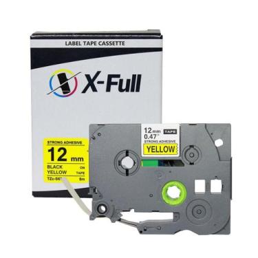 Imagem de Fita Industrial compatível Brother TZe-S631 12MMx8M Preto no Amarelo- 