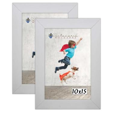 Imagem de Kit 2 Molduras Porta Retrato 10X15 Branco - Santamaria Molduras