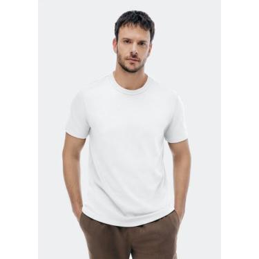 Imagem de Camiseta Hering Manga Curta Pima Masculina, G, Branco