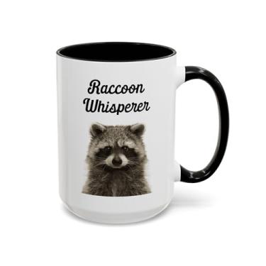 Imagem de Caneca, copo de cerâmica de dois tons de guaxinim para amantes de animais, entusiastas da vida selvagem, bebedores de café, fãs de natureza ao ar livre,