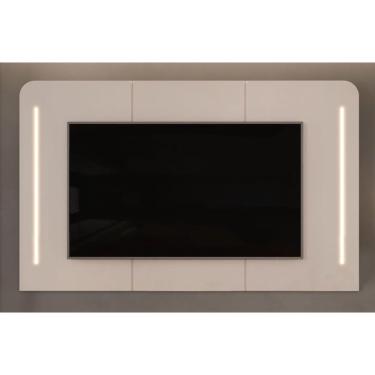 Imagem de Home p/ TV até 75 Pol Atlas 100% mdf c/ Led 218x135cm Off White - dj Móveis