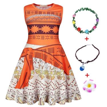 Imagem de Fantasia AmzBarley Princess Moana para meninas de 3 a 4 anos com acesso.