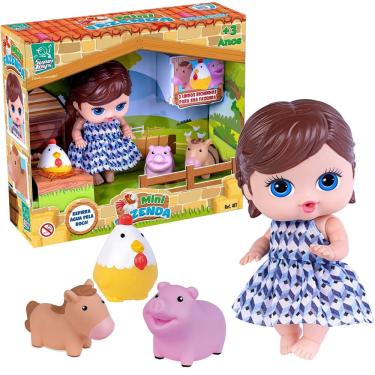 Imagem de Boneca Menina Com Acessórios Mini Fazendinha - Super Toys
