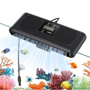 Imagem de PAIZOO Ventilador de refrigerador de aquário, ventiladores de resfriamento de aquário com sonda de temperatura e visor LCD, controle automático de temperatura e 3 modos de velocidade Axolotl Cooler