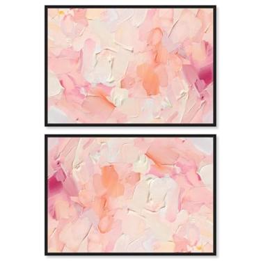 Imagem de Art Remedy Tela decorativa de dopamina, 76 cm x 50 cm, moldura preta, conjunto de terras corais blush