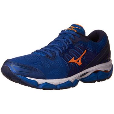 Imagem de Mizuno Wave Horizon Tênis de corrida masculino, Azul royal/laranja, 7.5