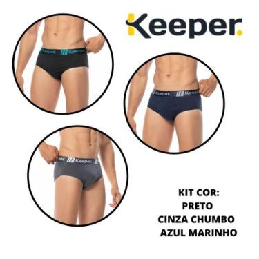 Imagem de Kit com 3 cuecas slip 100% algodão Keeper 17030