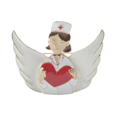 Imagem de Moda série médica metal esmalte broche estetoscópio masculino feminino