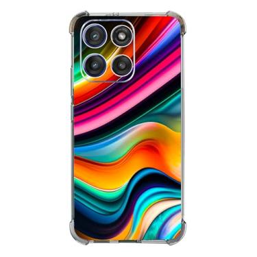 Imagem de Beaucov Capa para Moto G Stylus 2025, capa de proteção contra quedas de mármore colorido arco-íris à prova de choque TPU capa protetora de corpo inteiro resistente a arranhões para Motorola Moto G