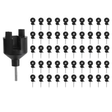 Imagem de Xcello Parafuso de cerca elétrica em isoladores anulus, isoladores de cerca elétrica, 50 peças de parafuso em anuluss para postes de madeira com ferramenta de soquete de isolador