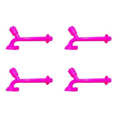 Imagem de Kit 4 Torneira De Pia 3/4 17cm Prime Rosa - Lavatorio Banheiro - Taivi