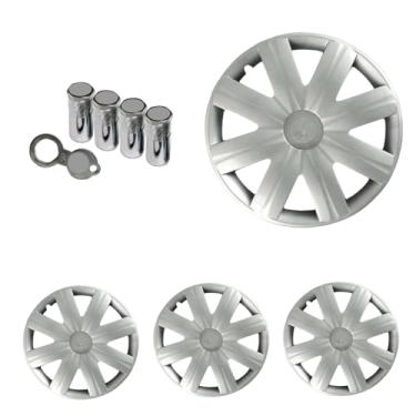 Imagem de Jogo Calota Aro 14 Clio Logan 2007 2008 + Selo Resinado + Tampa Ventil Antifurto