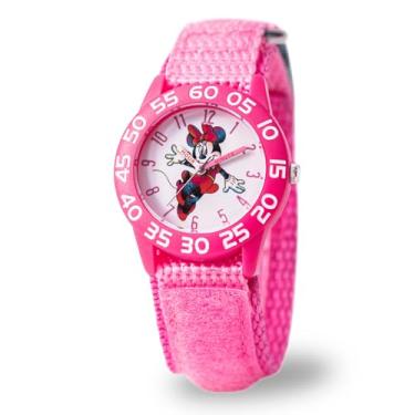 Imagem de Disney Relógio de quartzo japonês para meninas com pulseira de nylon, rosa, 16 (modelo: WDS000987)