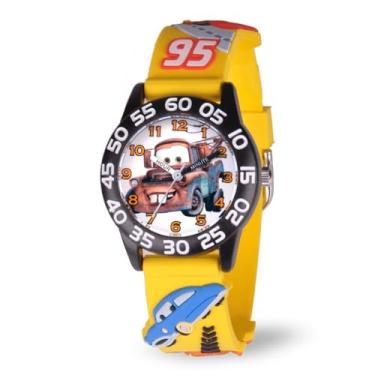 Imagem de Disney Relógio infantil W001508 "Time Teacher" Carros com pulseira amarela 3D