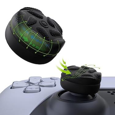 Imagem de PlayVital Tampas de almofada de polegares para ps5/4, capa de aperto de polegar para Xbox Series X/S, tampas de aperto de polegar para Xbox One, Elite Series 2, para controle Switch Pro - design de textura de gota de chuva preto