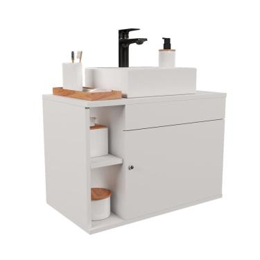 Imagem de Conjunto Gabinete para Banheiro Completo com Cuba Itália Branco