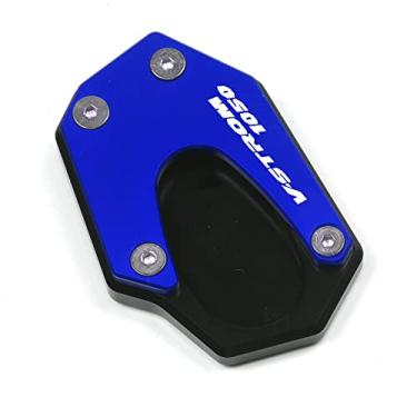 Imagem de Acc-Creativity Suporte de pé de motocicleta com ampliador lateral para placa de extensão compatível com Suzuki V-STROM DL1050 XT 2020 (azul)