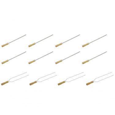 Imagem de 8 Mini Espeto Simples 4 Duplo Churrasco 39 Cm Churrasquinho