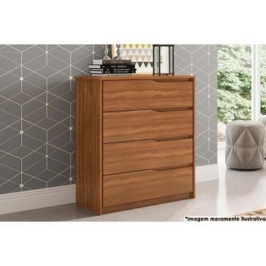 Imagem de Cômoda Solteiro Atria 4 Gavetas Amêndola Touch - Demóbile