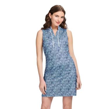 Imagem de IZOD Vestido feminino de tênis elástico para desempenho atlético, Flor azul medieval, M