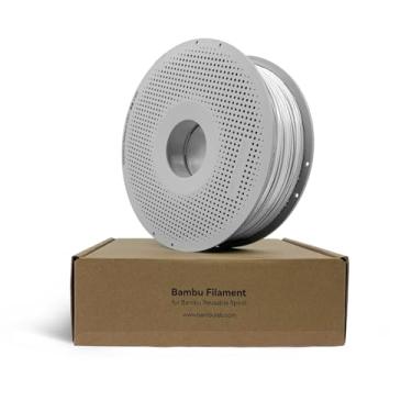 Imagem de FILAMENTO ABS PRATA C/CARRETEL REUTILIZAVEL 1KG 1.75MM BAMBULAB